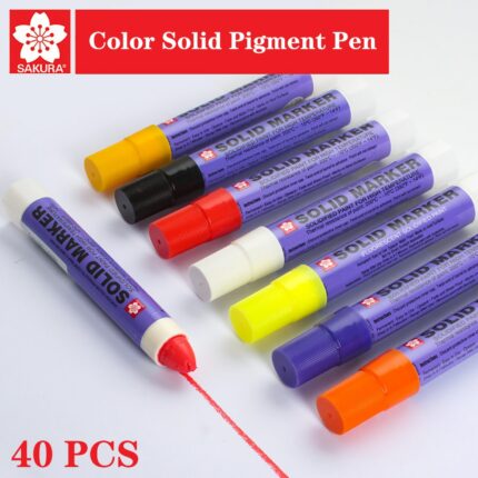 40 pcs Sakura Solid Marker XSC Industrial Pen Paint Pen High Temperature Resistant Waterproof Pen Writing In Water Does Not Fade 1