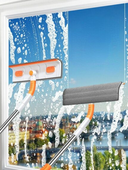 Window Clean Squeegee Mop Soft Microfiber Wiper Telescopic Glass Brush Multi-function Scraper Cleaning Dust Household Clean 1