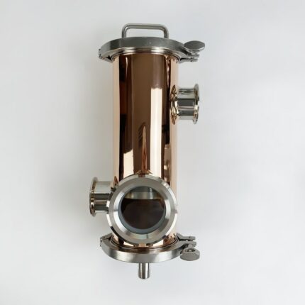 4"(102mm)OD119 Copper Gin Basket Set For Homebrew With Filter Basket Of V-1500ml ,Connector 4"*4"X2"*2",Gin Basket Distillation 1