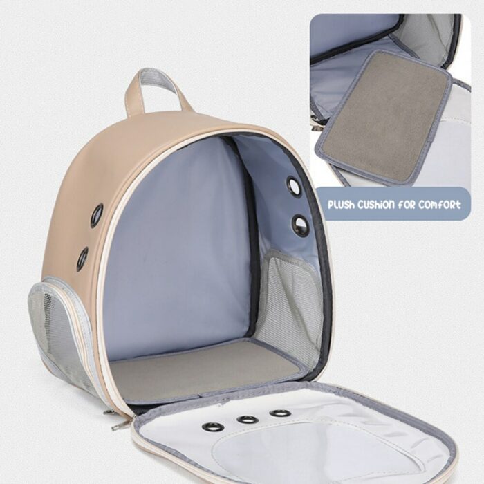 Cat Carrier Bag PU Portable Travel Outdoor Backpack for Small Dog Cats Transparent Breathable Carrying Shoulder Bag Pet Supplies 3