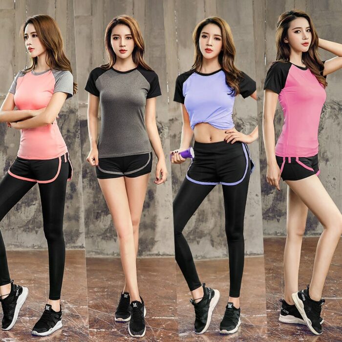 New 5 Pieces Running Sets Women Yoga Sports Suit Jogging Sportswear Female Gym Fitness Tights Running Training Tracksuit Clothes 3