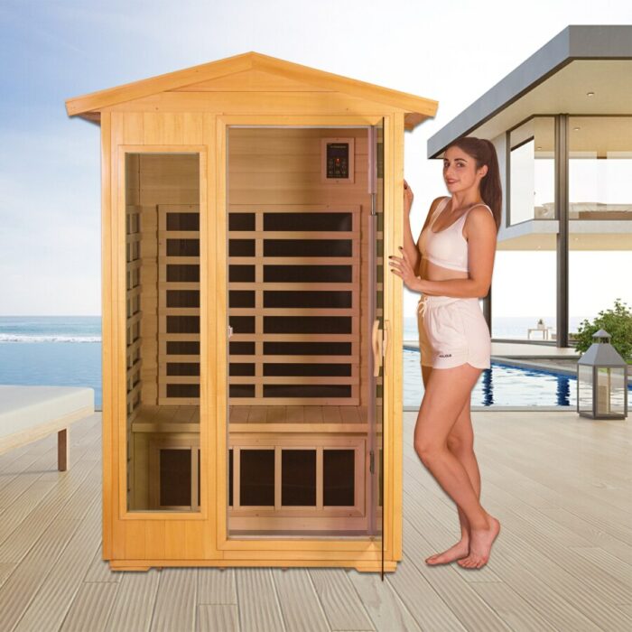 Two Person Outdoor Basswood Far Infrared Sauna Room 3