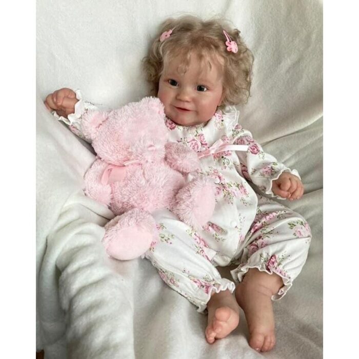 60CM Reborn Toddler Popular Cute Girl Doll Maddie with Rooted Blonde Hair Soft Cuddle Body High Quality Doll Cute Doll Toy 4