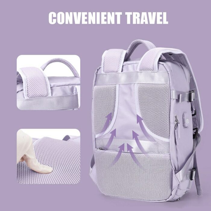 Travel Backpack for Women Casual Rucksack Computer Backpack Multipurpose Daypack USB College Students Backpack for Womens Purple 6