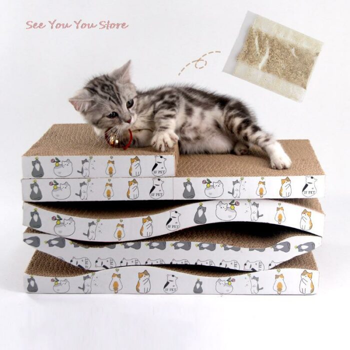 Cats Scratching Corrugated Board Scratcher Bed Pad Pets Mat Grinding Claw Plate 1