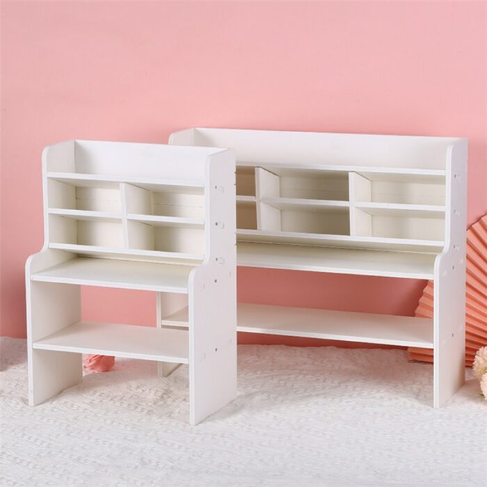 Desktop Rack Multi-layer Student Dormitory White Storage Box Simple Modern Cosmetics Storage Organizer Home Office Supplies 2