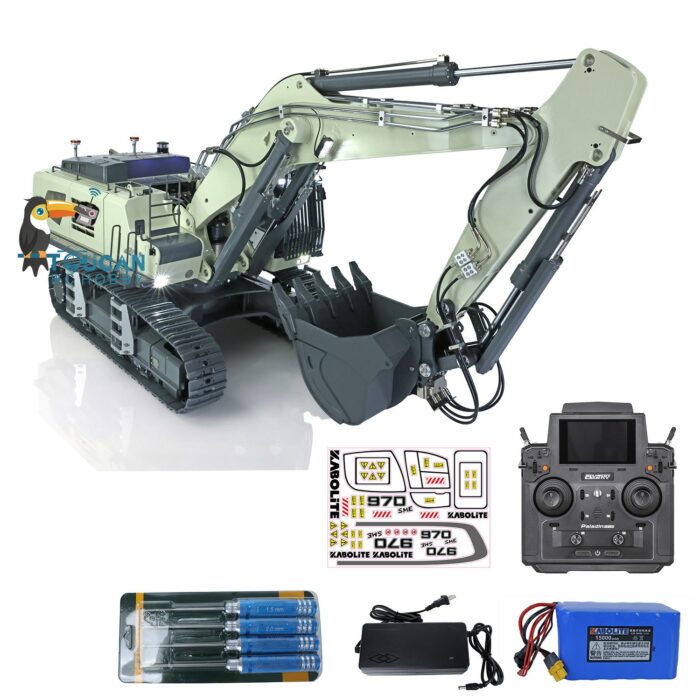 1/14 K970 100S Hydraulic Excavator Kabolite Metal Tracked Simulation Remote Control Heavy Mining Excavator Model 1