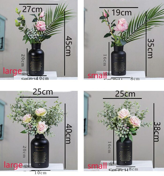 Nordic Artificial Rose Bouquet Vase Set Living Room Table Home Office Decoration Decoration 5