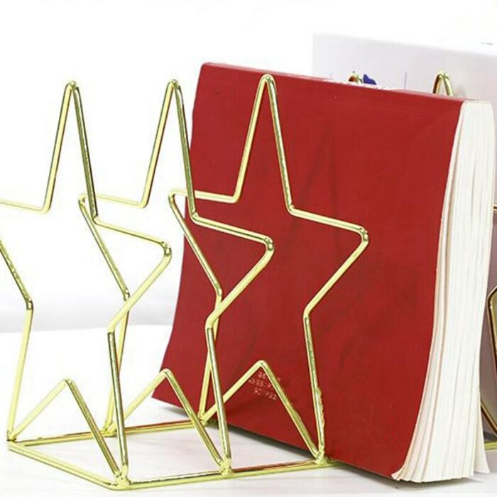 New Gold S Shape Electroplated Bookend Desk Organizer Desktop Office Home Bookends Book Holder Book Stand Creative Bookshelf S 3