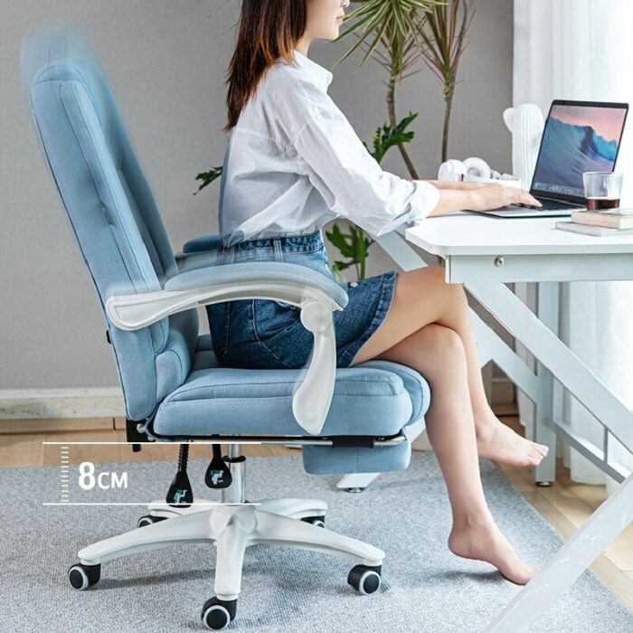 High Quality Cotton And Linen Material Aoft Sofa Chair Home Comfortable Computer Chair Leisure Office Chair Lady Makeup Stool 5