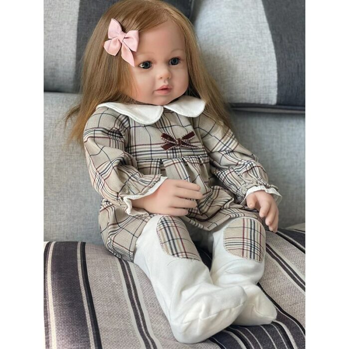 63CM Realistic Reborn Girl Doll Touch Soft Hand-Detailed Paint with 3D Look Visible Veins Birthday Gift Toy for Children 3