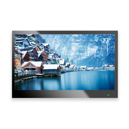 Soulaca 27 inch Smart Black Android IP66 Waterproof Bathroom TV 1080P Full HD with Built-in Wi-Fi, Integrated Speakers for US 1