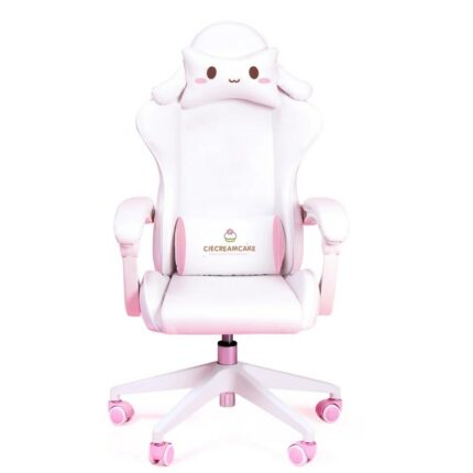 Girl Pink Cartoon Adjustable Home Computer Chair Comfortable Gaming Chair Live Game Swivel Chair Office Chair 1