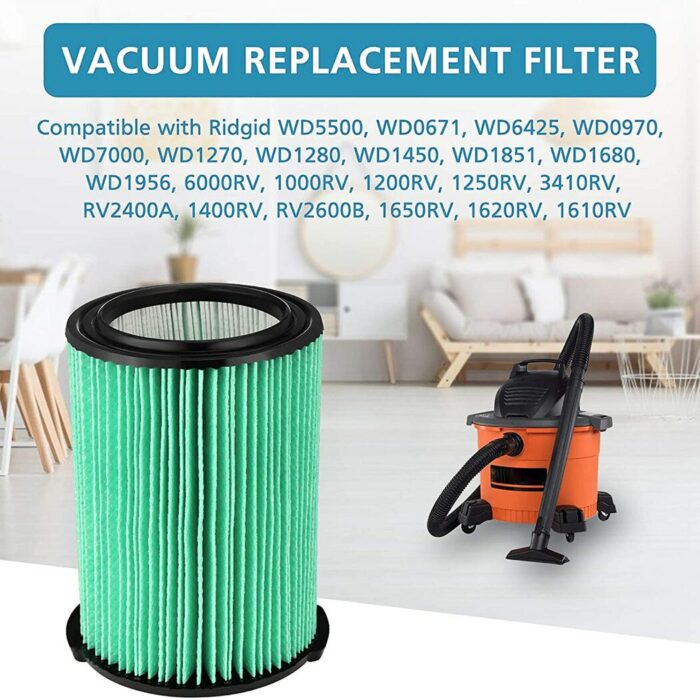 Paper Filter 5-Layer Allergen Pleated 5.0Plus Gal Paper For RIDGID Wet Dry Vacuum Cleaner VF6000 6