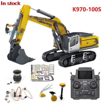 In Stock New K970 Upgrade 1/14 HUINA Hydraulic RC Excavator Remote Control Model Rotating light Antenna Engineering Toys Cars 1