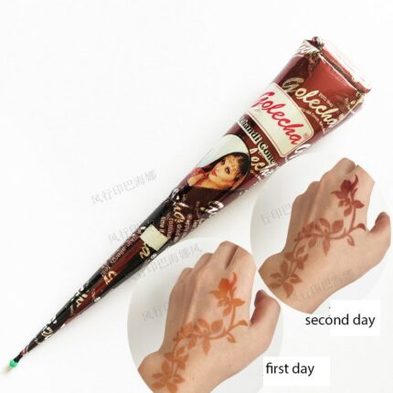 Mixed Set Henna Cones Indian Black Brown Red White Henna Tattoo Paste for Temporary Tattoo Body Art Sticker Mehndi Body Paint 2