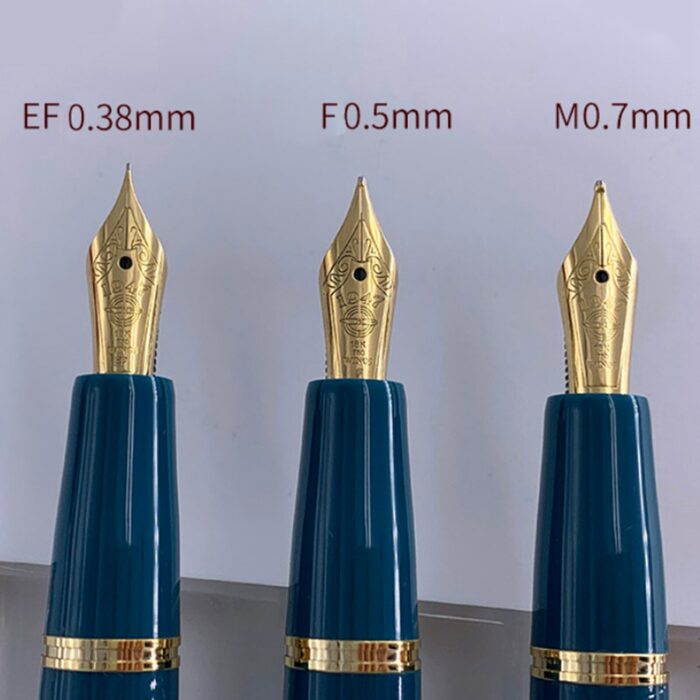 YongSheng 601A fountain pen 18K gold nib 925 brushed silver cap gold clip double ball vacuum piston large capacity gifts pens 5