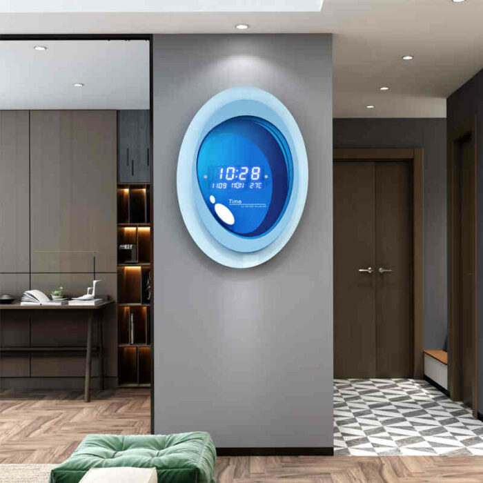 Modern Led Digital Wall Clock 3D Luminous Mute Electronic Creativity Wall Clock Led Wall Clock Jump Second Clock Home Decoration 3