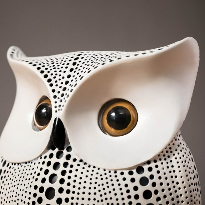 Nordic Black White Owl Statue Home Decoration Accessories Modern Creative Resin Figurines Office Decoration Abstract Sculpture 6