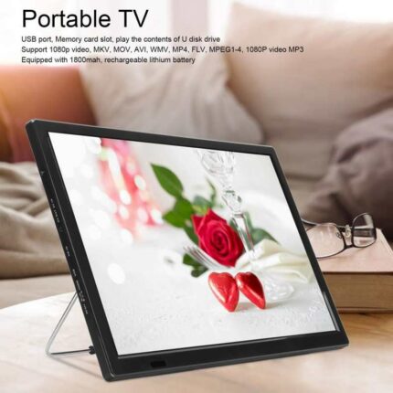 16inch Digital Portable TV Mini Television HD 1080P Digital Television Support FM Radio Function for Car Travel 100-240V 2