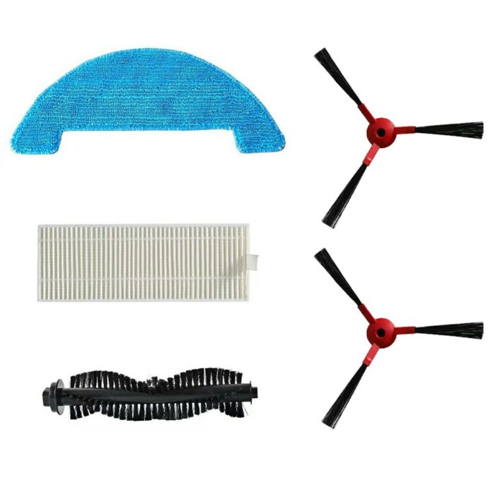 5pcs Robot Vacuum Cleaner Filter Brushes Wiping Cloth Accessories Kit For SmartAi G50 / 360 C50 Replacement Household Clean Tool 1