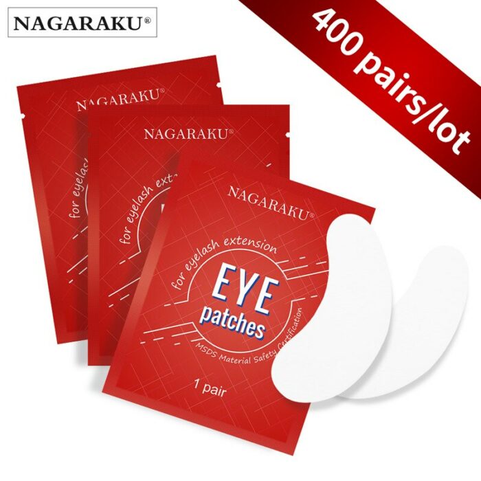 NAGARAKU 400 Pairs/lot Eye Pads Gel Patch for Eyelash Extension Make Up Under Eye Pads Aloe Vitamin Patch Fiber Pads 1