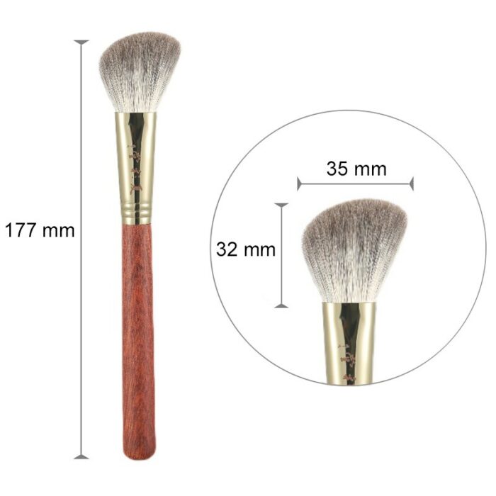 H4 Professional Handmade Make Up Brush Angled Contour Sculpting Brush Saikoho Goat Snow Fox Hair Red Sandalwood Makeup Brushes 6