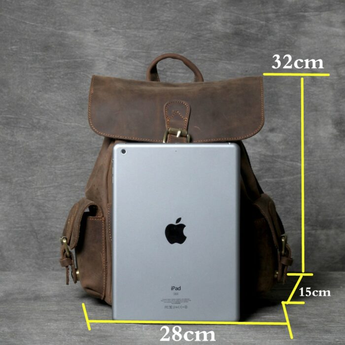 MOTAORA Women's Backpack Crazy Horse Cowhide Bags For Women Handmade Genuine Leather Backpacks For 11" IPAD Pro Retro Casual Bag 6