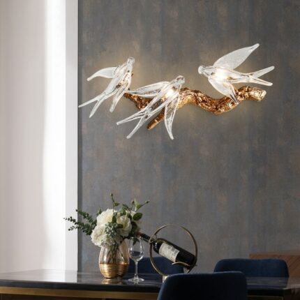 Nordic Luxury Crystal Bird Wall Lamp Led Decorative Wall Sconces Living Room Wall Light Aisle Light Bedroom Bedside Wall light 2