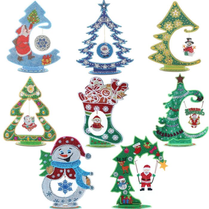 DIY Diamond Painting Christmas Tree Diamond Art Hanging Pendant Special Shaped Diamond Embroidery Kit Cross Stitch Art Craft 1