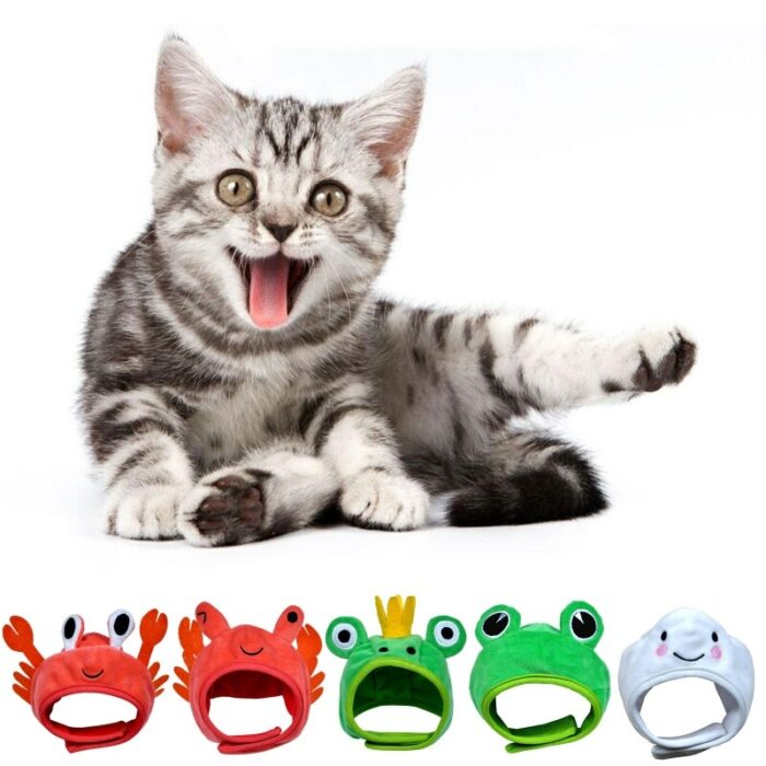 Cute Hat for Cat Cartoon Design Dress Up Costume Pet Cap Keep Warm Headwear Cosplay Accessories for Cats Small Dogs Y5GB 2