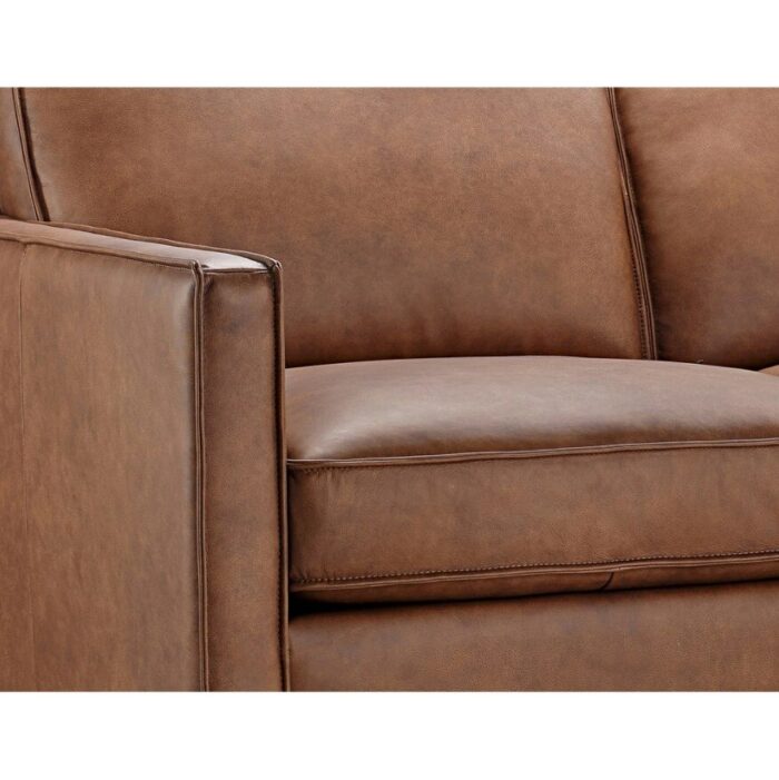 Grain Leather Sofa Living Room Furniture Three-Aeater, Brown Big Sofas 2