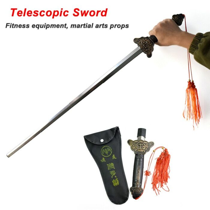 Retractable Sword Magic Props Fitness Equipment Martial Arts Practice Equipment With Storage Bag Entertainment Toys 1