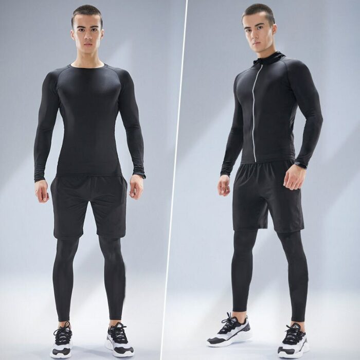 Compression Men's Gym Tights 6 Pieces Sports Suits Jogging Running Set Basketball Underwear Sportswear Workout Training Clothing 6