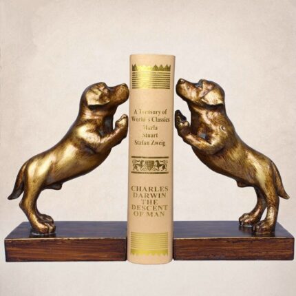 a Pair Creative Resin Dog Bookends Book Hold Office Supplies American Retro Rural Bookends Gift 1