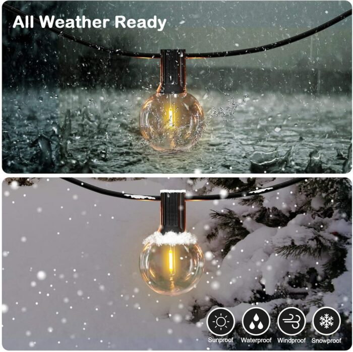 Solar Led Light Outdoor Wedding Decoration Garden Lights G40 String Light Street Garland Garden Decoration Outdoor Fairy Lights 3