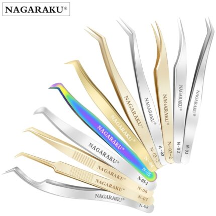 NAGARAKU 20 PCS N-series Tweezers For Eyelash Extension Fans-making Tweezers Volume Fans Eyelash Tweezers 3D Accurate Tweezers 1