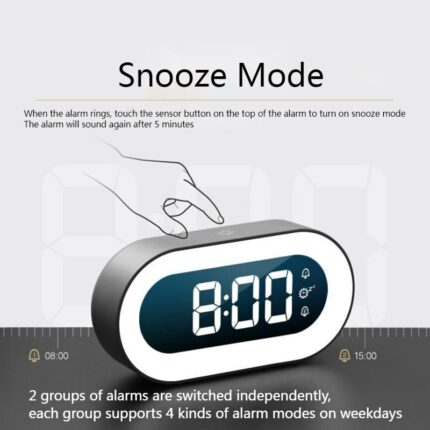 LED Mirror Alarm Clock Led Display Table Clock Digital USB Charging Alarm Clock Night Light Snooze Bedside Home Decor Gifts 2