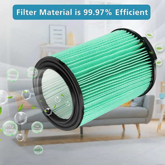 Paper Filter 5-Layer Allergen Pleated 5.0Plus Gal Paper For RIDGID Wet Dry Vacuum Cleaner VF6000 4