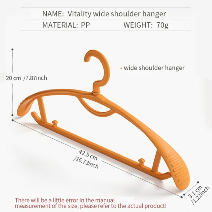 20Pcs Clothes Hanger Household Hanger Arc Design Plastic Wide Shoulder Semi-circular Hanger Seamless Hanging Organizer Horse 6