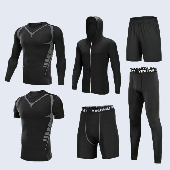 Compression Men's Gym Tights 6 Pieces Sports Suits Jogging Running Set Basketball Underwear Sportswear Workout Training Clothing 3