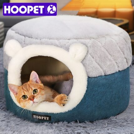 HOOPET Cat Bed House Soft Plush Kennel Puppy Cushion Small Dogs Cats Nest Winter Warm Sleeping Pet Dog Bed Pet Mat Supplies 1