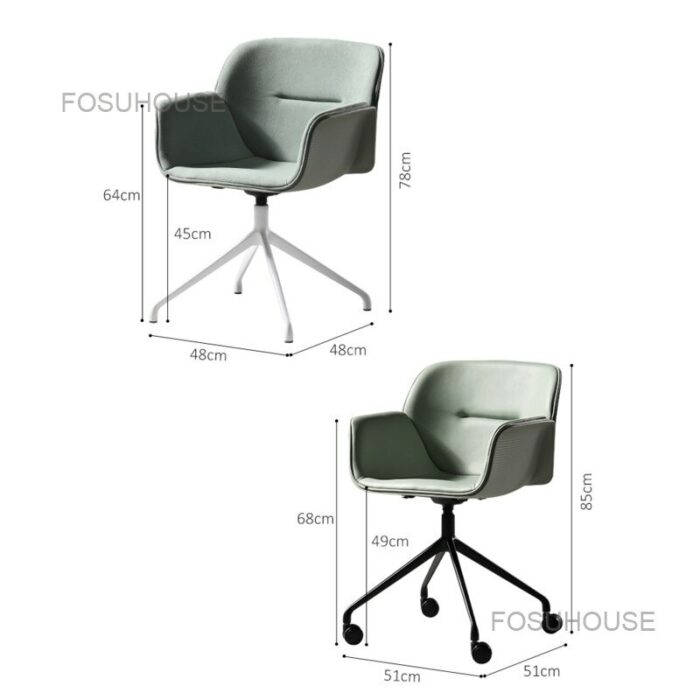 Modern Backrest Home Computer Chair Nordic Luxury Fabric Office Chairs Swivel Lift Armchair Office Furniture Cloth Gaming Chair 6