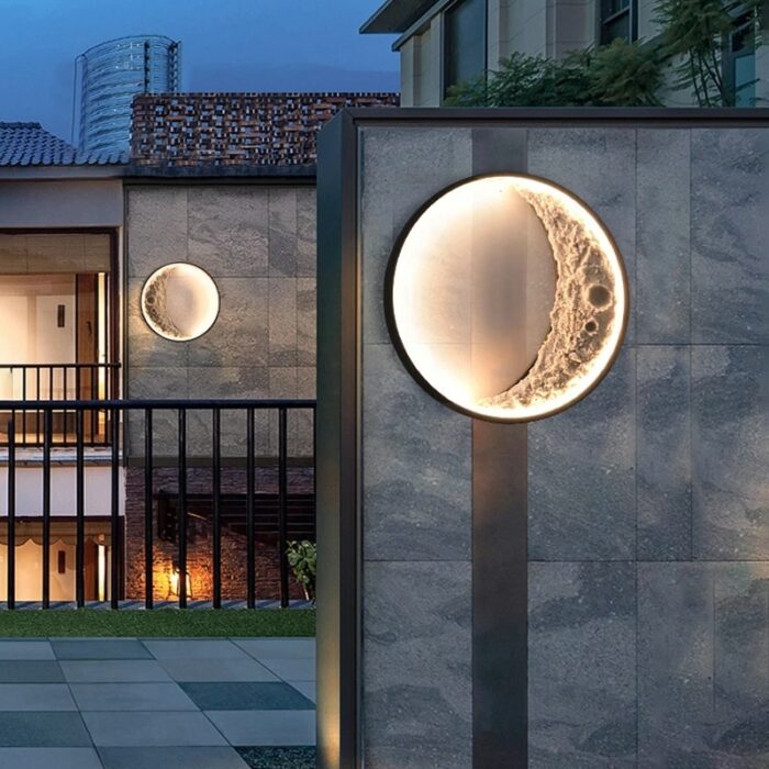 LED Outdoor Waterproof Wall Lamp Landscape IP65 Moon Aluminum Wall Sconces Porch Exterior Wall Light Garden Deco Lamp Villa 2