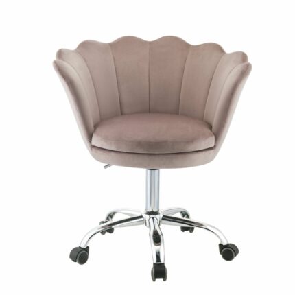 Home Modern And Minimalist Furniture Office Desk Chair Computer Chair Fashion Furniture Office Chair Rose Quartz Velvet Chrome 2