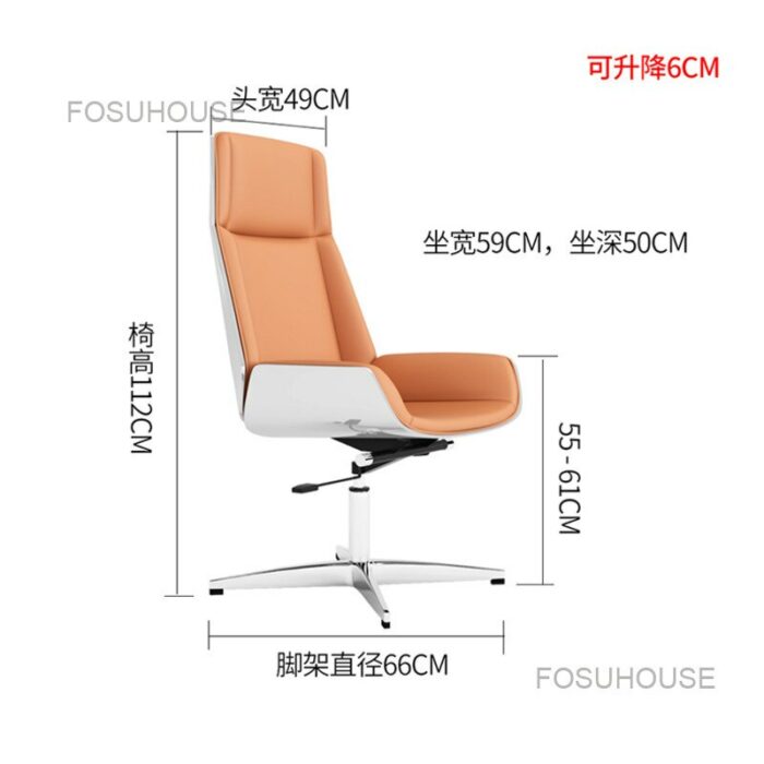 Light Luxury Boss Chair Swivel Office Chairs Rotary Armchair Leather Computer Chair Office Furniture European Lift Gaming Chair 6