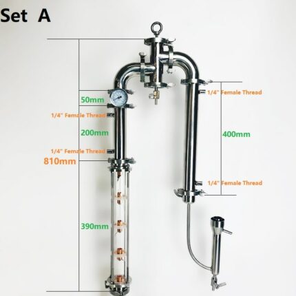 2" OD64 Household Pure Copper Or SS304 Column Distillation Machine With 2"Gin Basket Set And 5pcs Bubble Plates For Homebrew 2