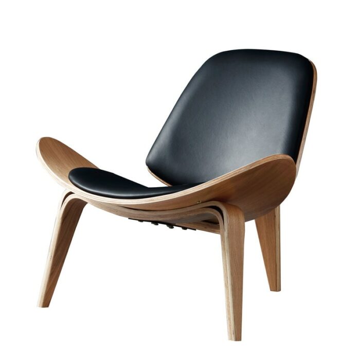 Replica Hans Wegner Style Three-Legged Shell Chair Ash Plywood Fabric Living Room Furniture Modern Lounge Shell Chair 5