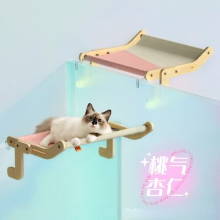 Window cat hanging bed large balcony window hammock hanging cat nest cat window sill cat frame bedside hanging nest 2