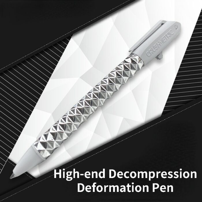 New High-end Deformation Pen Smoothly Press Telescopic Office Metal Single Silver Neutral Pen 0.5MM Gift Box Decompression Pen 2